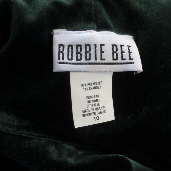 Vintage Robbie Bee Velvet Maxi Dress Sz 10 Whimsigoth Deep Green Long Sleeves - Picture 6 of 6